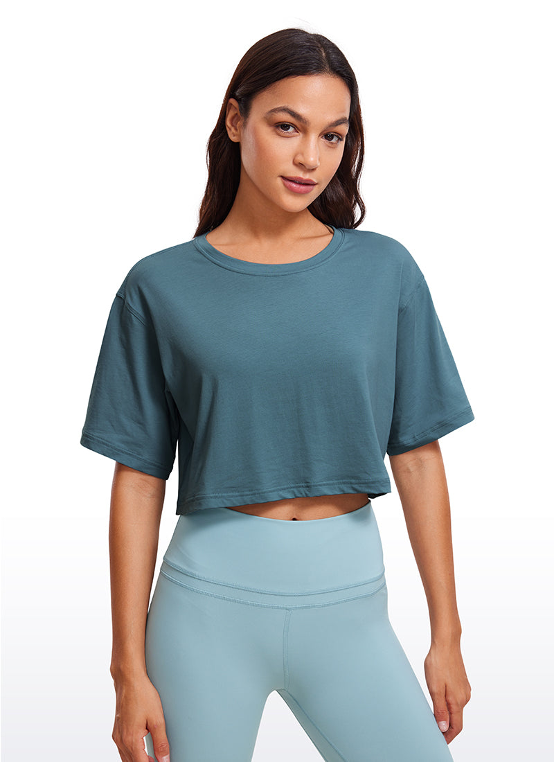 Pima Cotton Short Sleeves Cropped