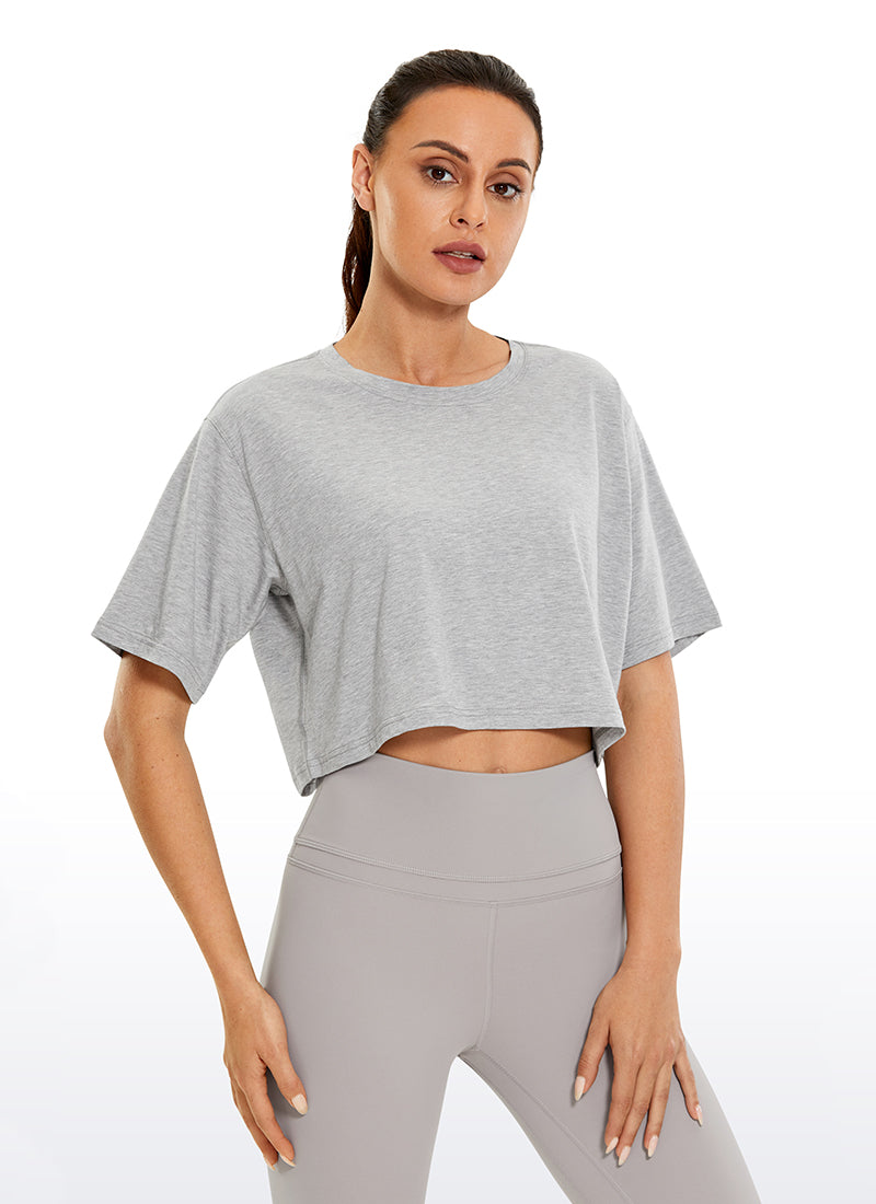 Pima Cotton Short Sleeves Cropped