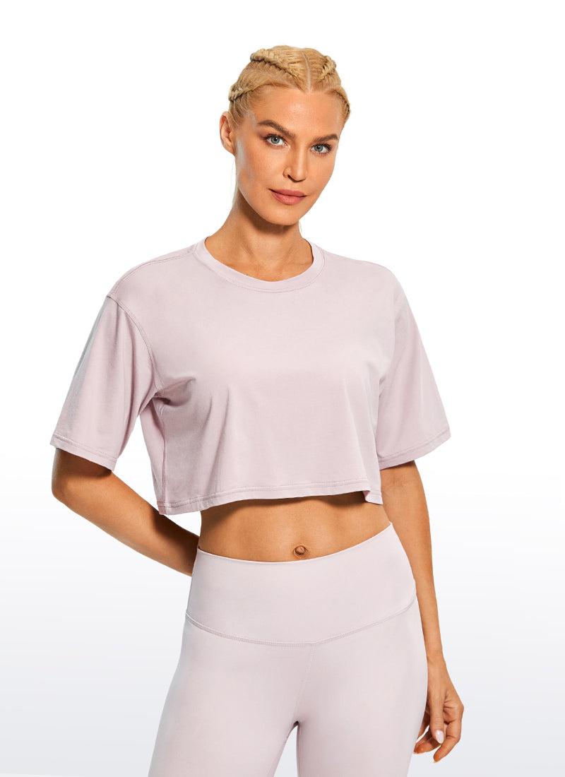 Pima Cotton Short Sleeves Cropped