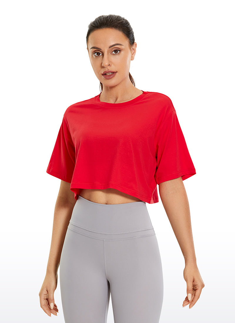 Pima Cotton Short Sleeves Cropped