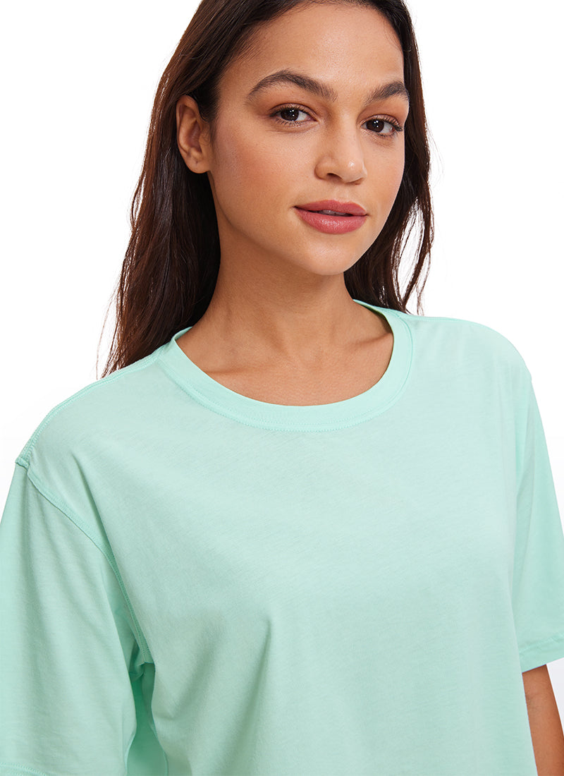 Pima Cotton Short Sleeves Cropped