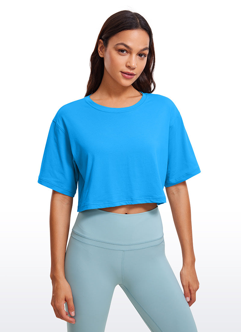 Pima Cotton Short Sleeves Cropped