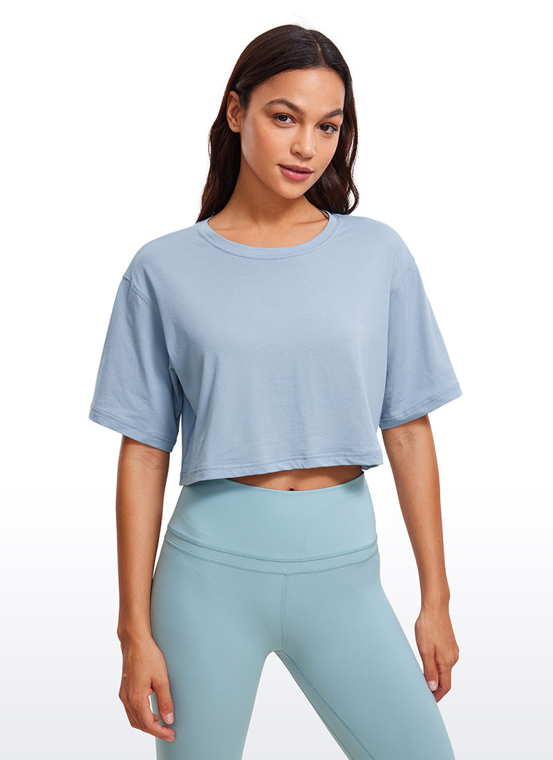 Pima Cotton Short Sleeves Cropped