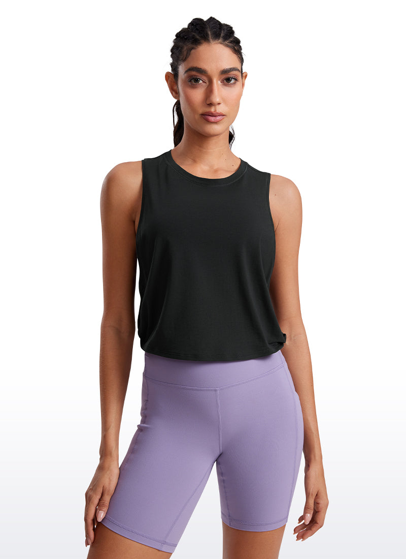 Pima Cotton Crop-Tank Big Armhole