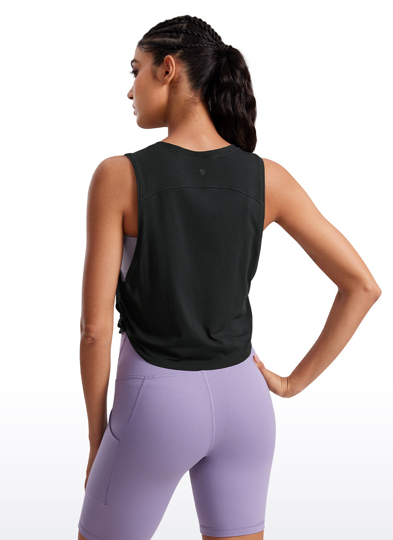 Pima Cotton Crop-Tank Big Armhole