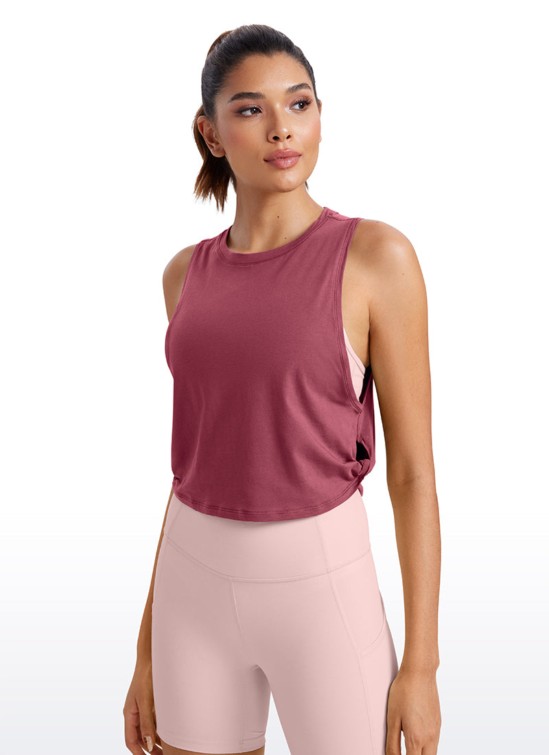 Pima Cotton Crop-Tank Big Armhole