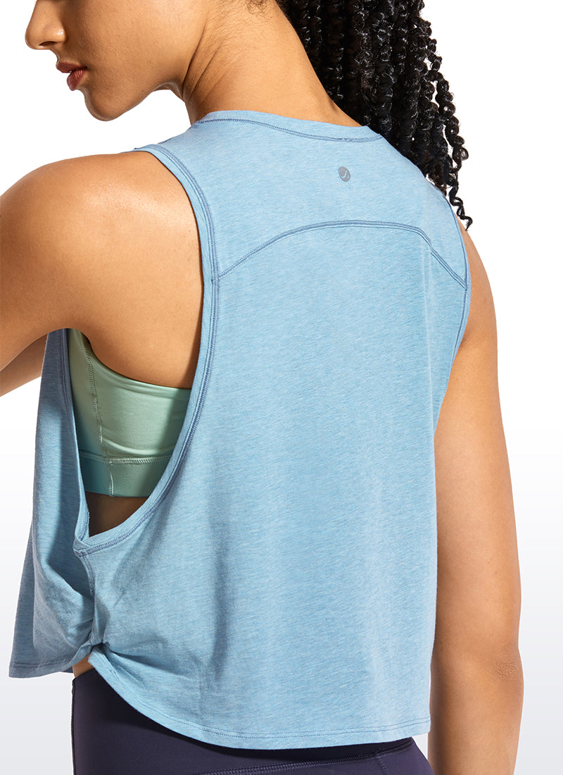 Pima Cotton Crop Tank Deep Armhole