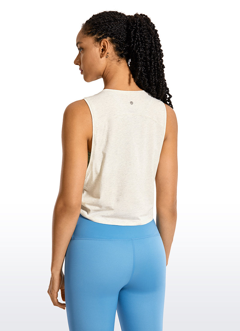 Pima Cotton Crop Tank Deep Armhole