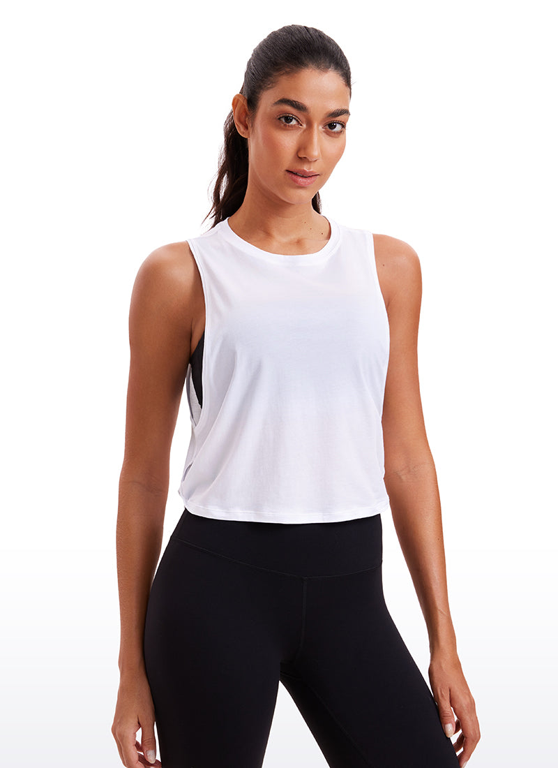 Pima Cotton Crop-Tank Big Armhole