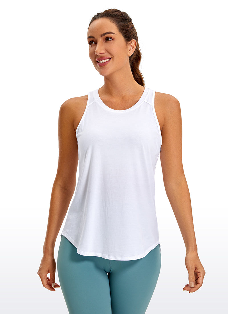 Pima Cotton Tank Split Open Back