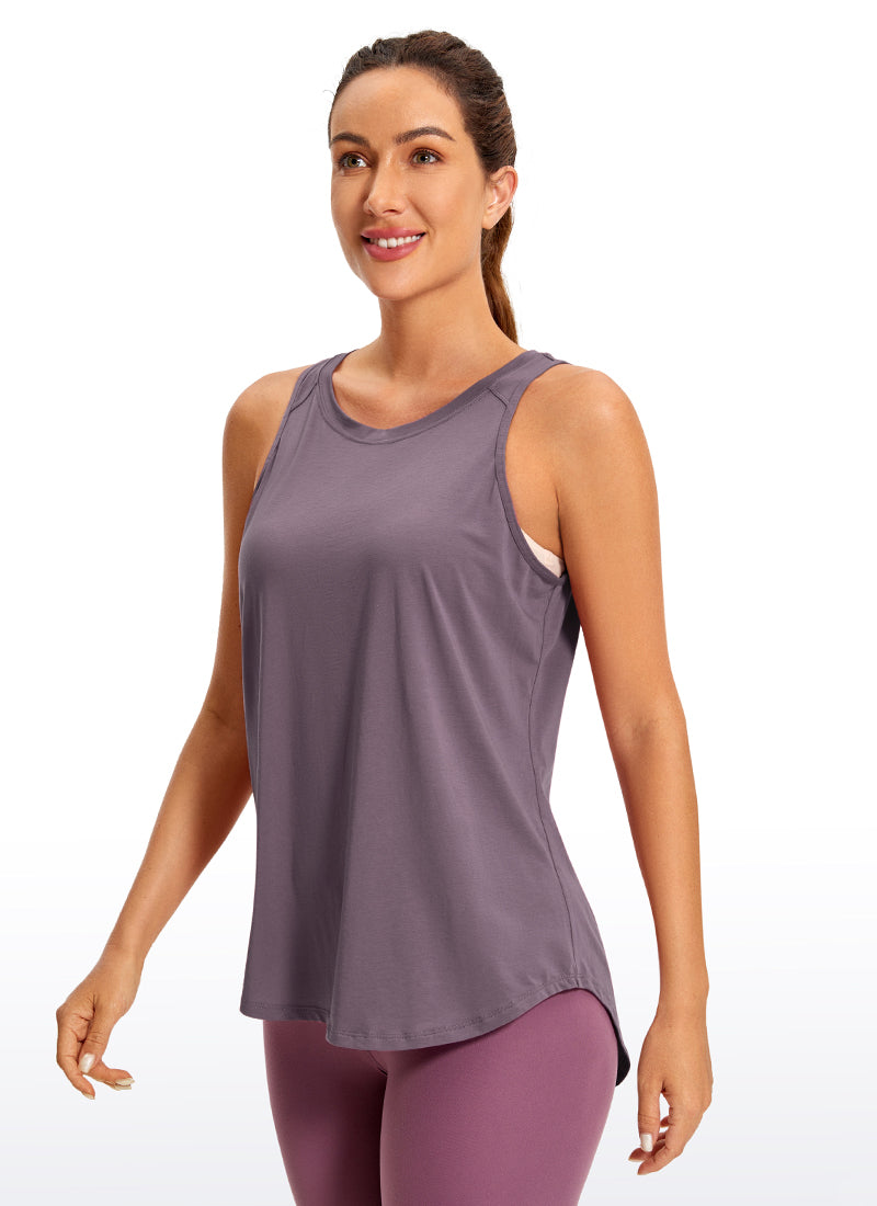 Pima Cotton Tank Split Open Back