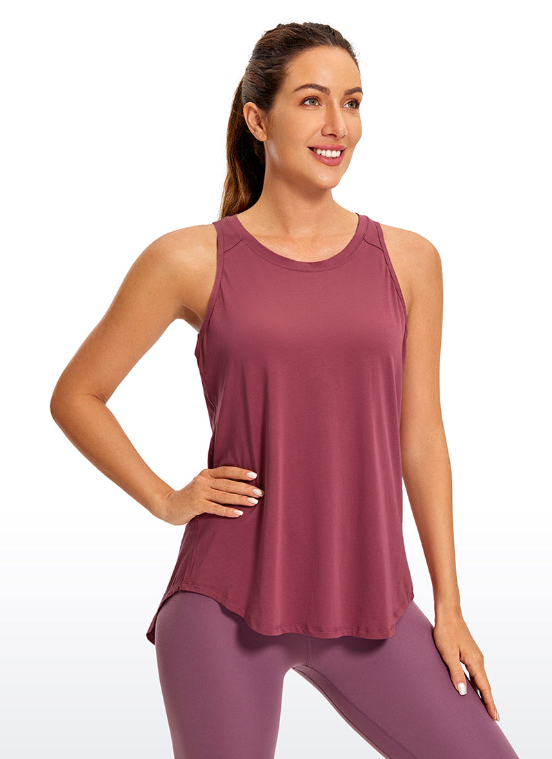 Pima Cotton Tank Open Split Back.