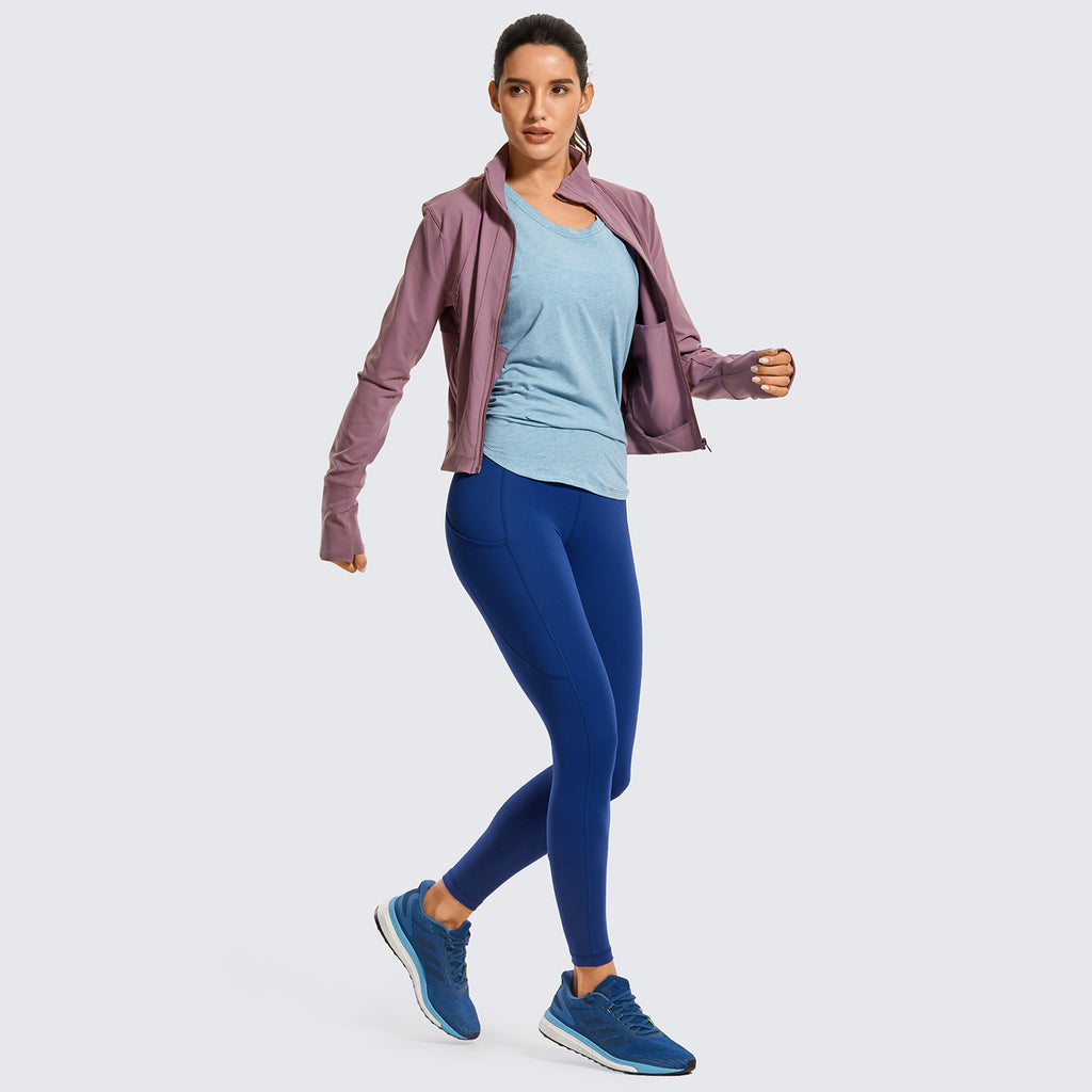 CRZ YOGA Women's Yoga Loose Fit Tops Pima Cotton Tank Split Open Back Smoky Blush