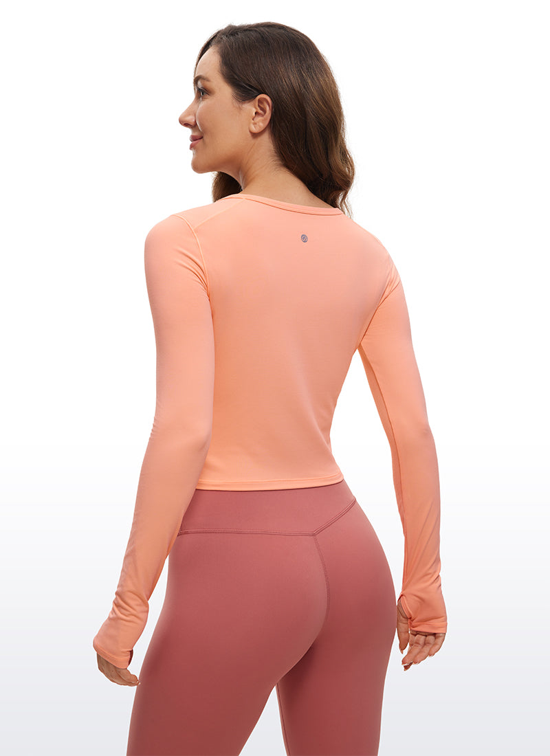 Brushed Thumbhole Cropped Long Sleeve