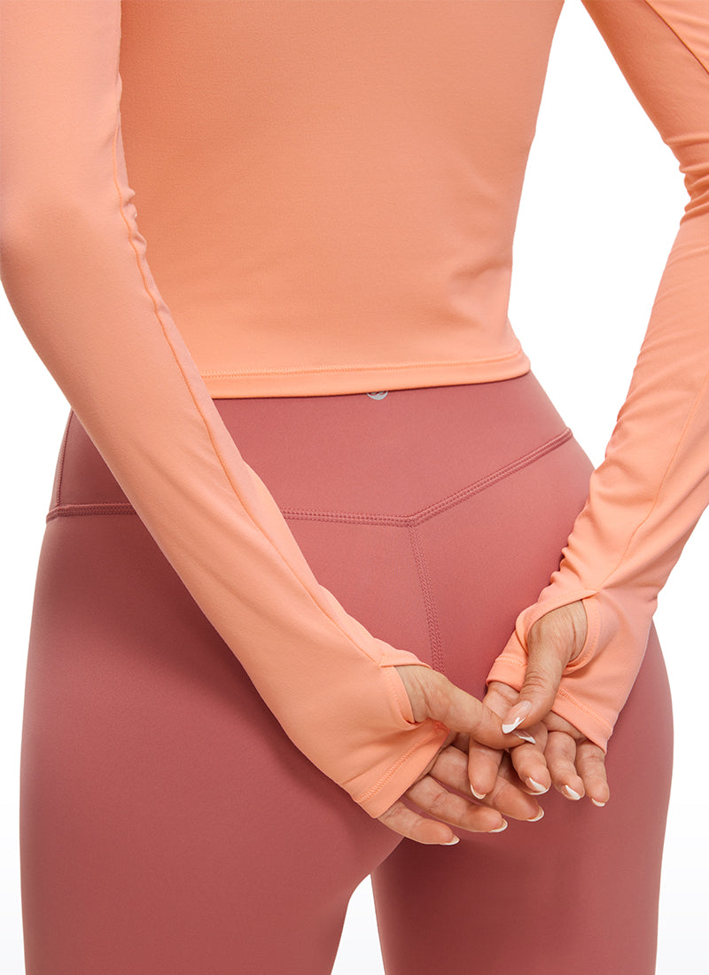 Brushed Thumbhole Cropped Long Sleeve