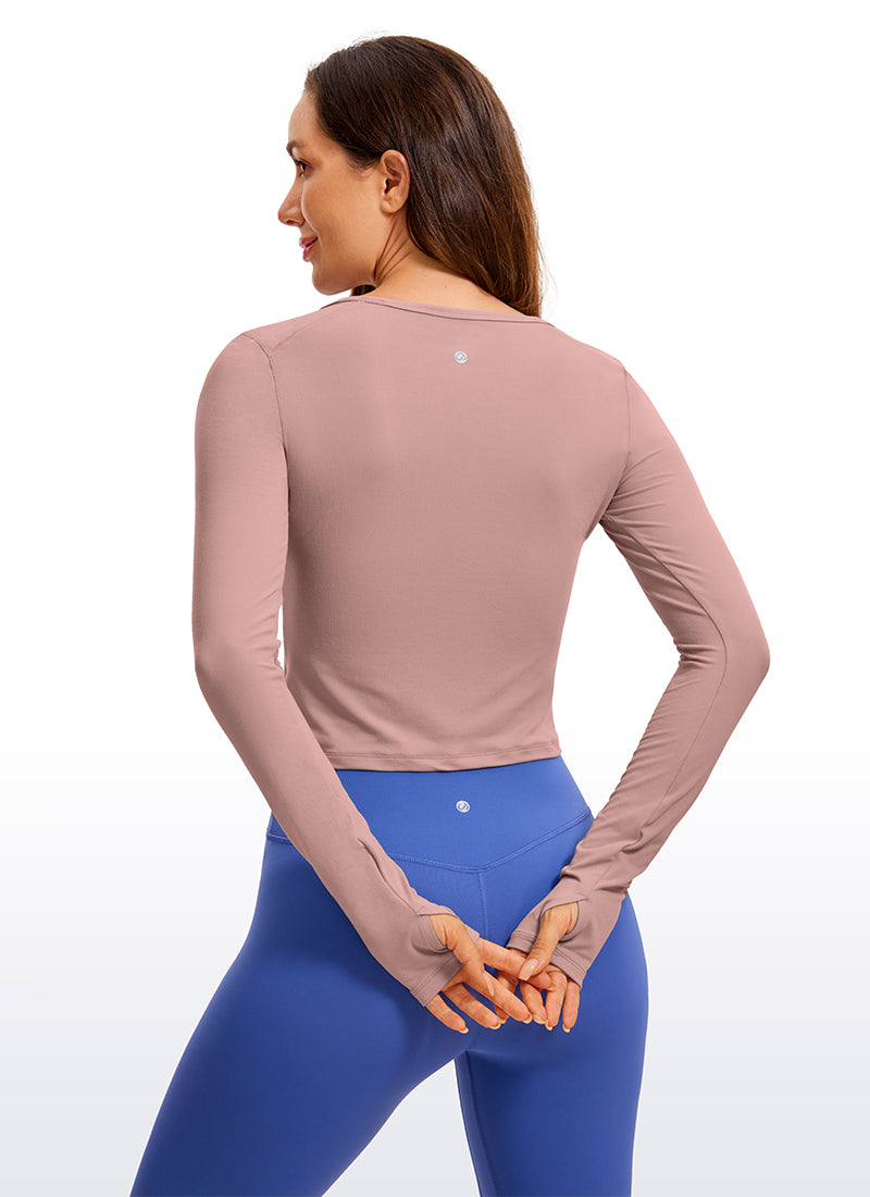 Brushed Thumbhole Cropped Long Sleeve