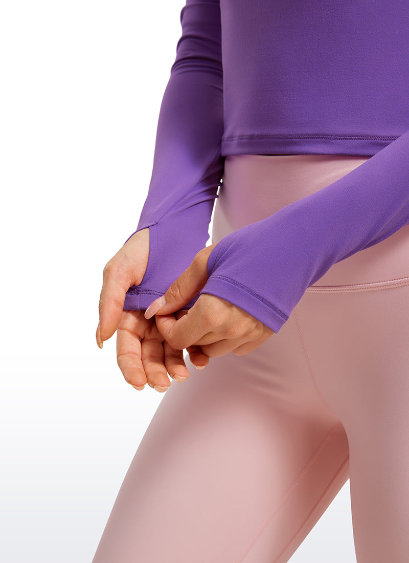 Brushed Thumbhole Cropped Long Sleeve