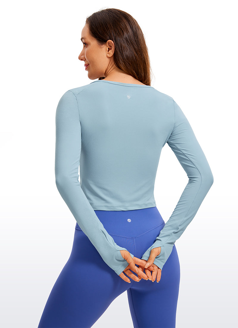 Brushed Thumbhole Cropped Long Sleeve