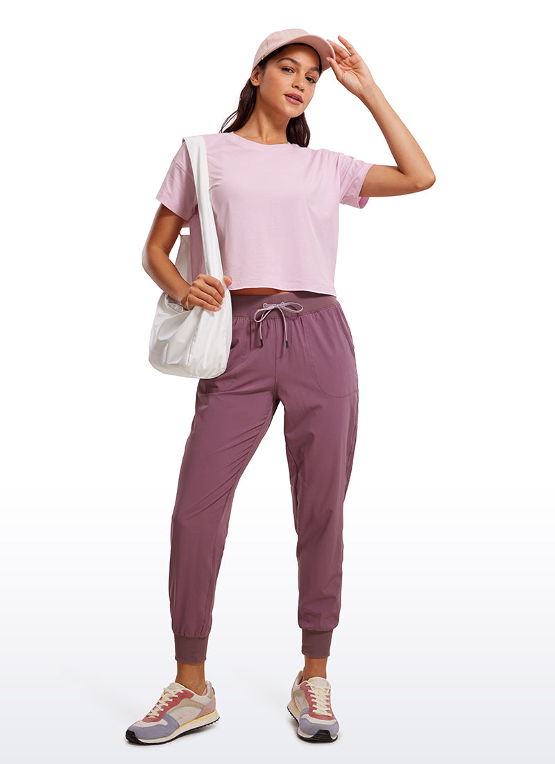 Pima Cotton Crew Neck Cropped Short Sleeve