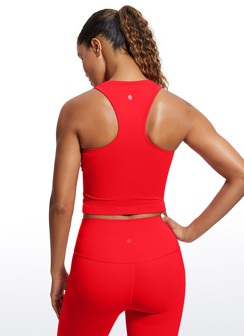 CRZ YOGA Women's Yoga Slim Fit Tops Seamless Longline Tank High Neck Misty Merlot