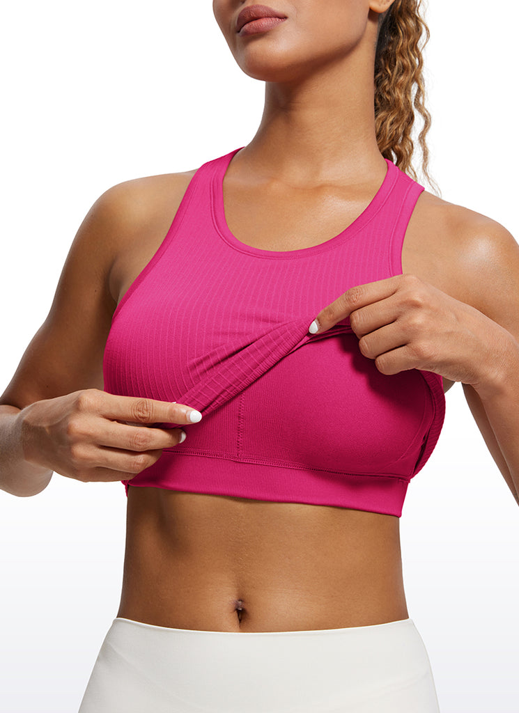 CRZ YOGA Women's Yoga Slim Fit Tops Seamless Longline Tank High Neck Briar Rose