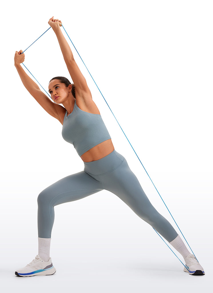 CRZ YOGA Women's Yoga Slim Fit Tops Seamless Longline Tank High Neck French Navy