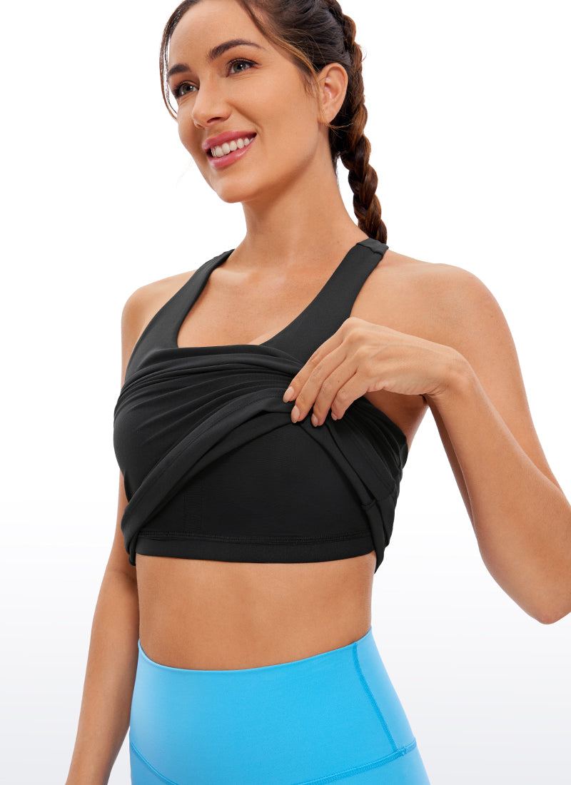 Butterluxe Hip-Length Built in Bra Racerback Tank