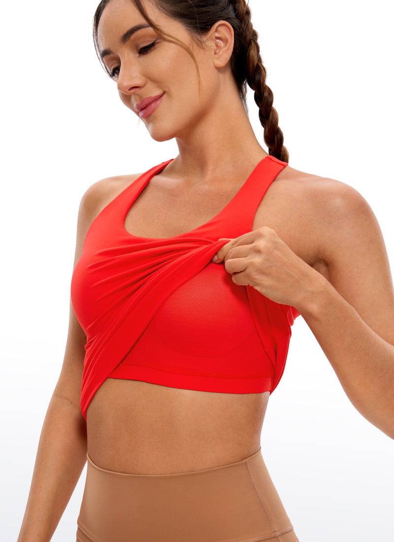 Butterluxe Hip-Length Built in Bra Racerback Tank