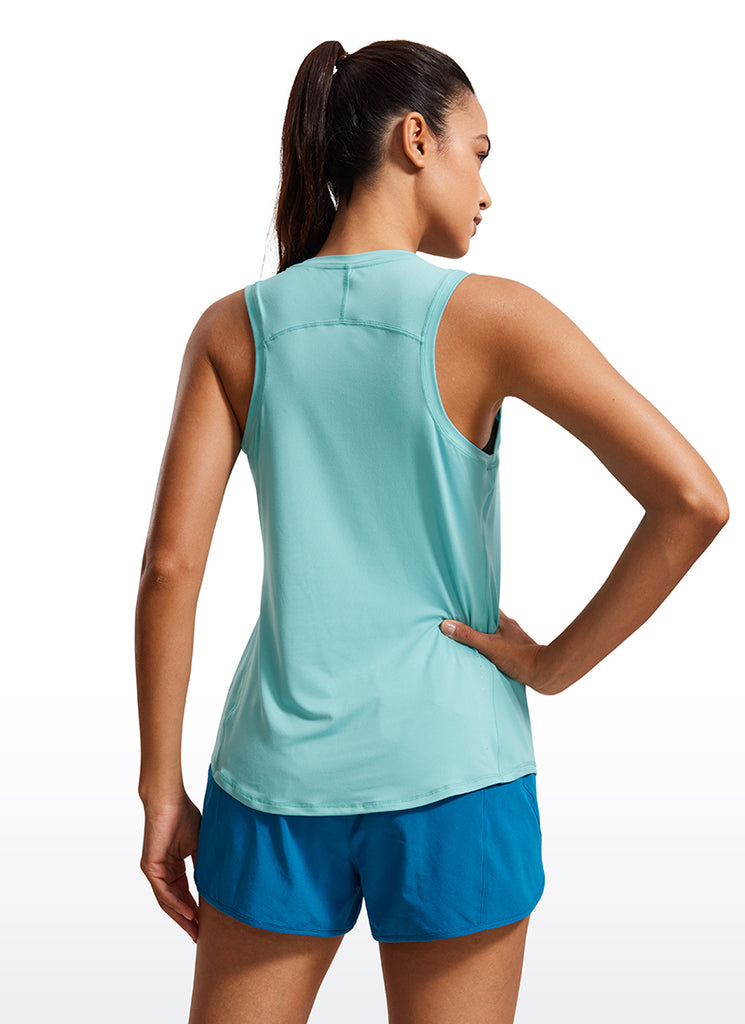 CRZ YOGA Women's Running Relaxed Fit Ultralight Tank Top Racerback Tropical Mint Green