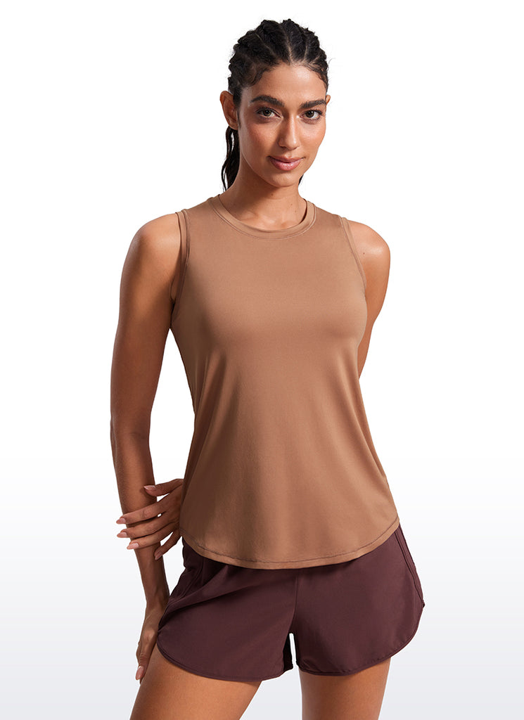 CRZ YOGA Women's Running Relaxed Fit Ultralight Tank Top Racerback Green Jade