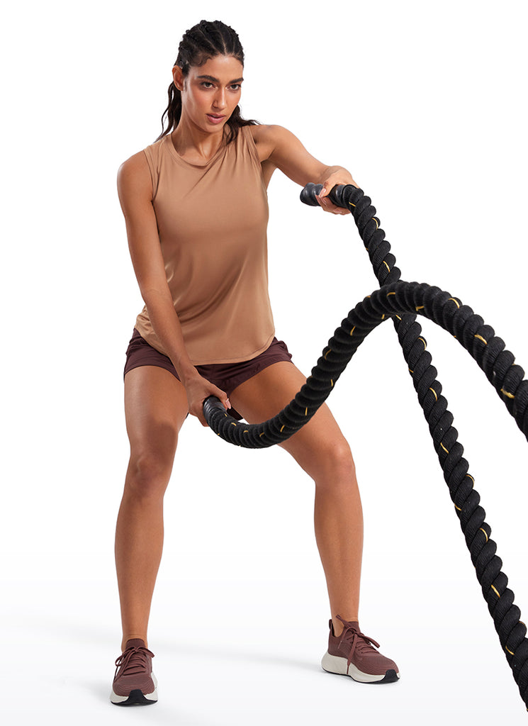 CRZ YOGA Women's Running Relaxed Fit Ultralight Tank Top Racerback Green Jade