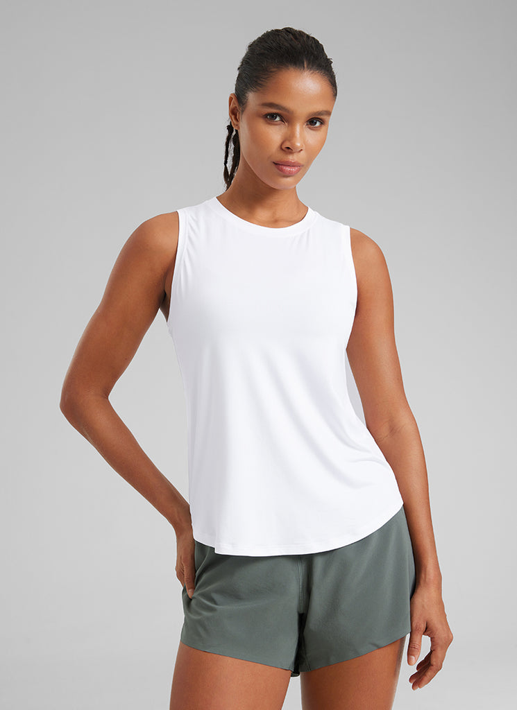 CRZ YOGA Women's Running Relaxed Fit Ultralight Tank Top Racerback Deep Crocus Violet