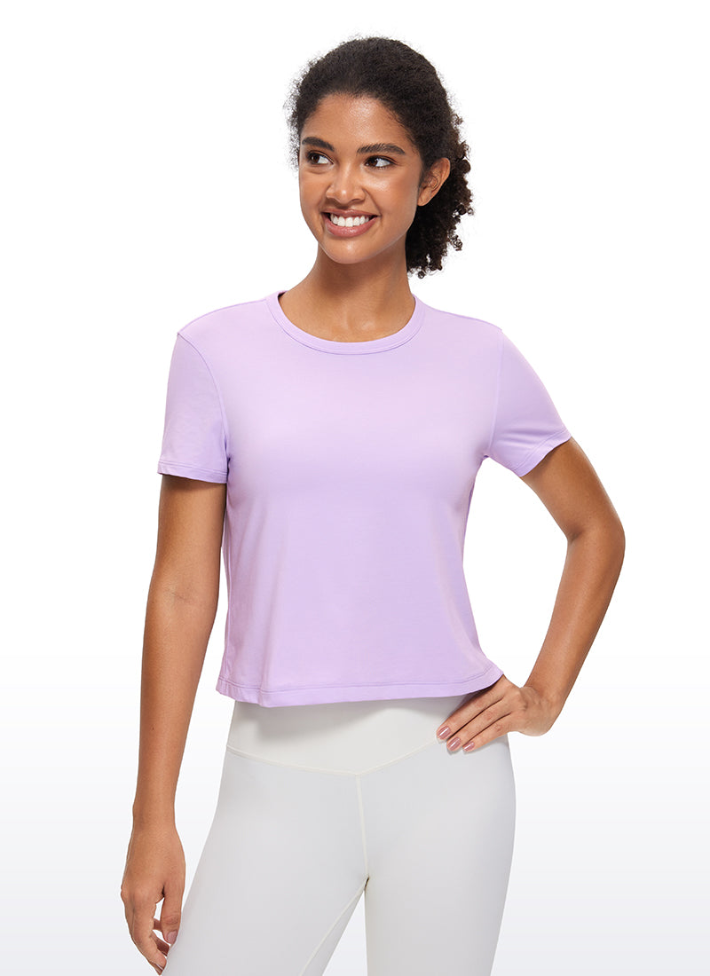 Pima Cotton Classic-Fit Cropped Short Sleeve