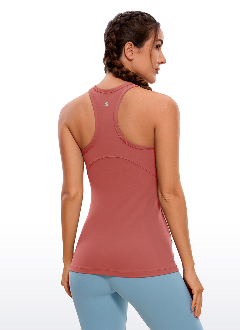 Butterluxe Hip-Length Racerback Tank High Neck