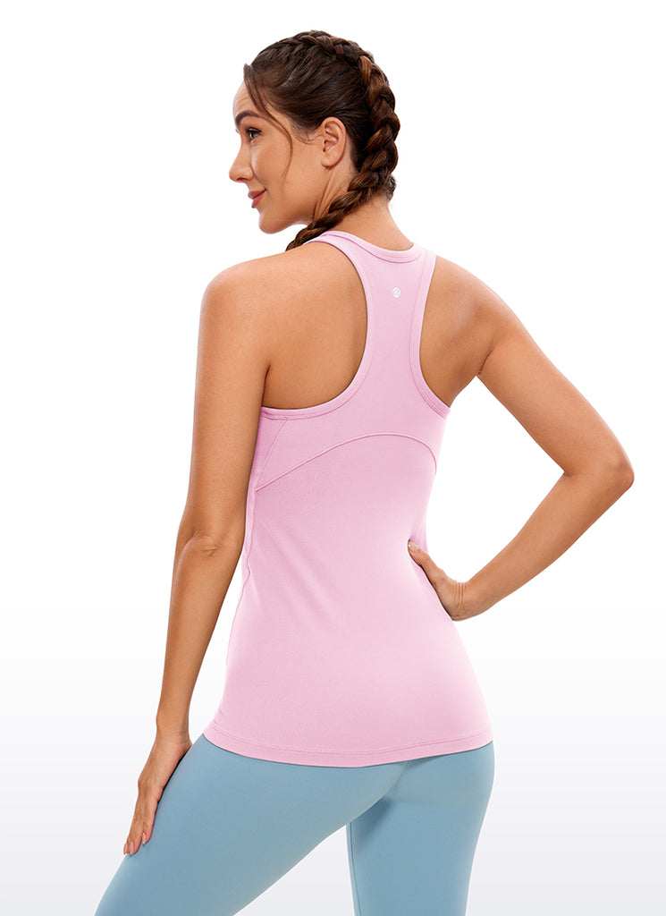 CRZ YOGA Women's Yoga Slim Fit Top Butterluxe Tank Racerback High Neck Briar Rose