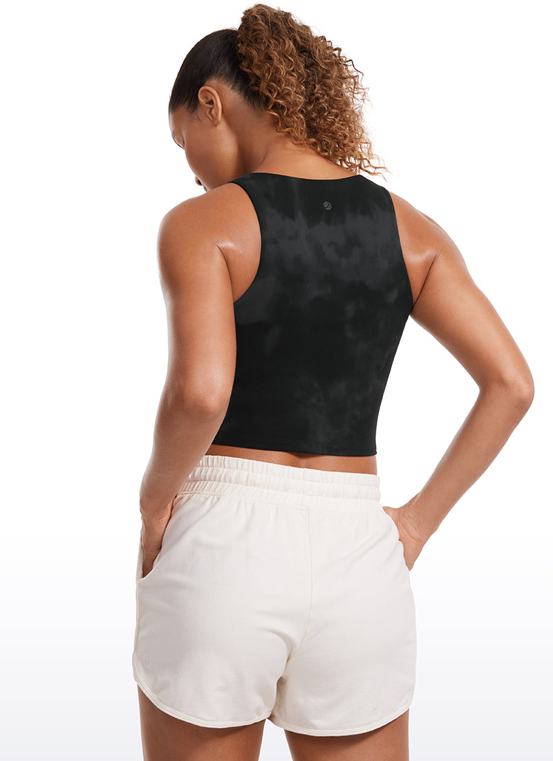 Butterluxe Cropped High Neck Tank Tops Wide Back