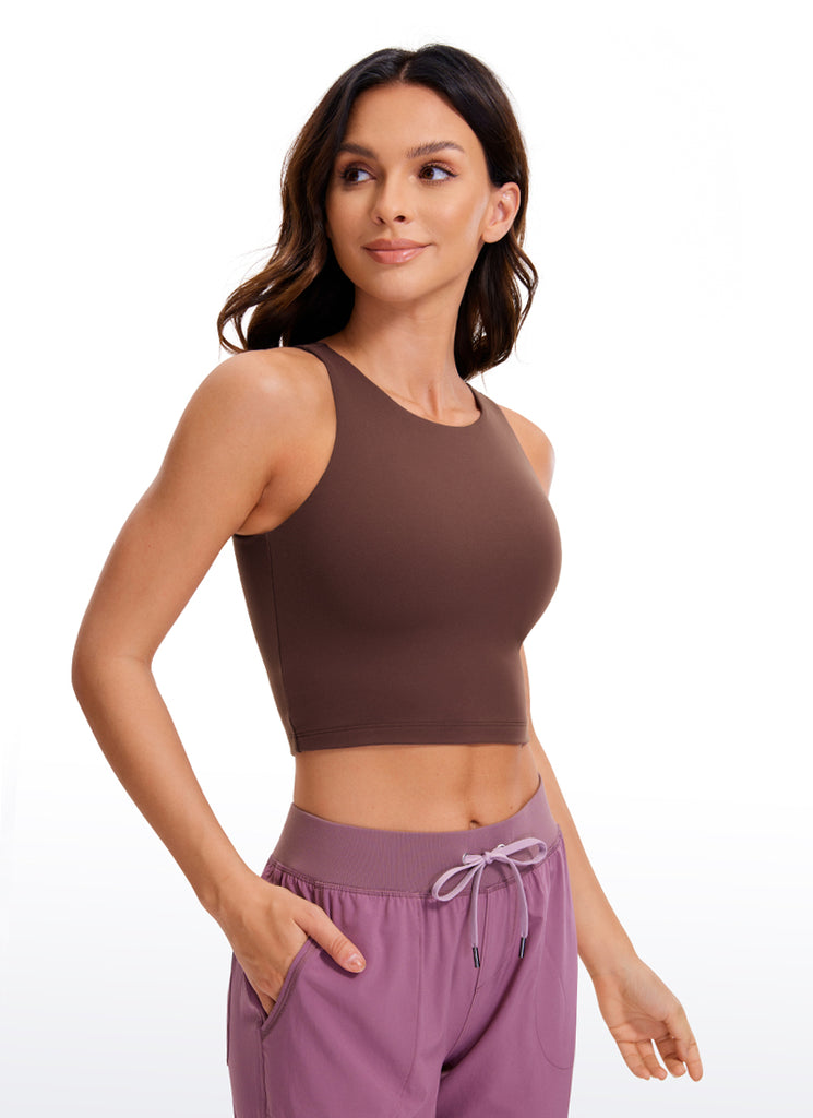 CRZ YOGA Women's Yoga Tight Fit ButterluxeTank Tops Racerback Cropped Magenta Purple