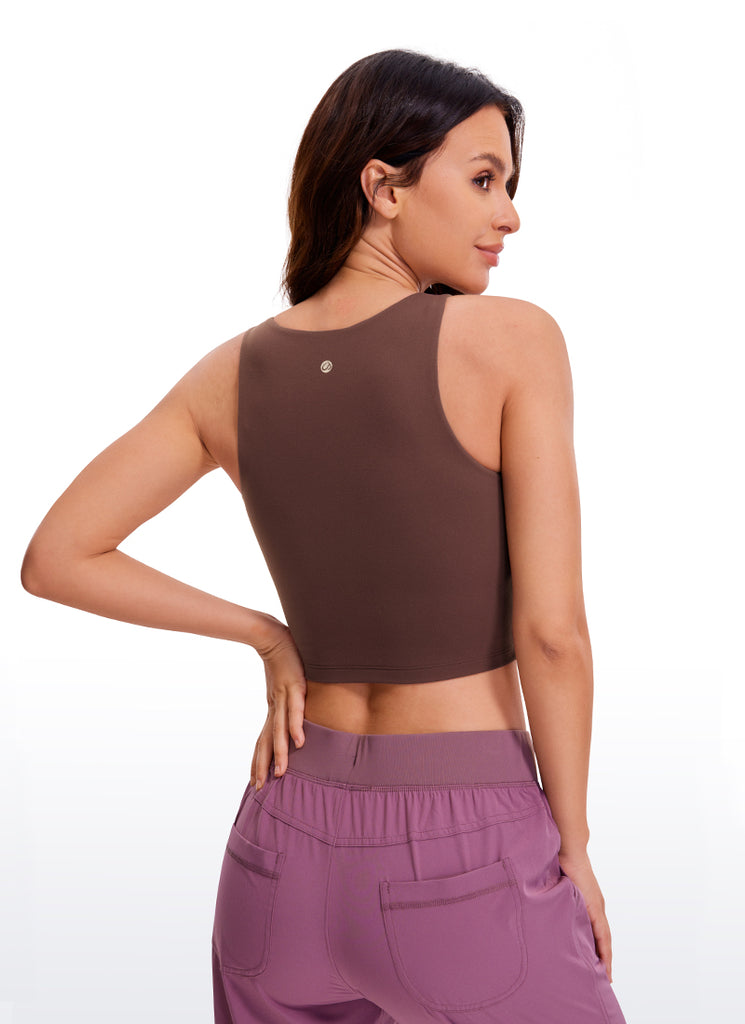 CRZ YOGA Women's Yoga Tight Fit ButterluxeTank Tops Racerback Cropped Magenta Purple