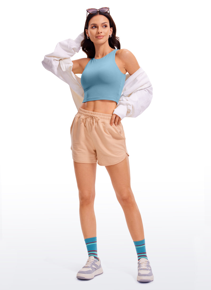 CRZ YOGA Women's Yoga Tight Fit ButterluxeTank Tops Racerback Cropped Black