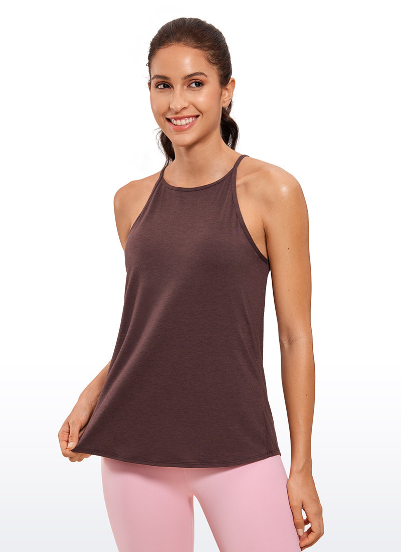 Halter Hip-Length High Neck Tank