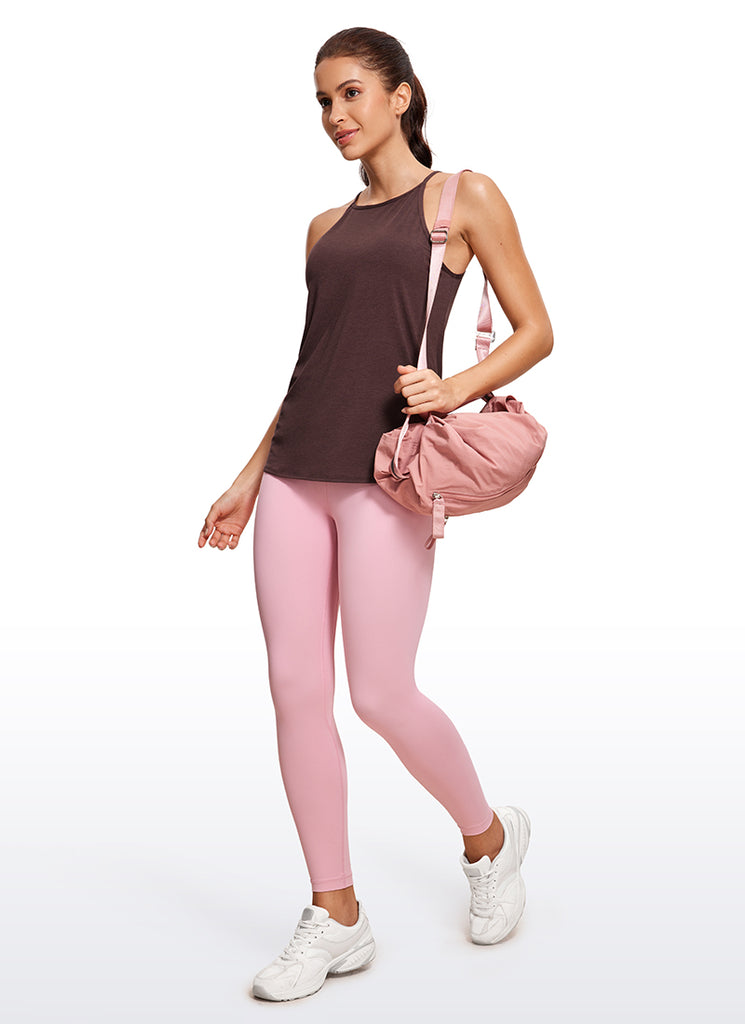 CRZ YOGA Women's Yoga Classic Fit Tops Halter Tank Taupe