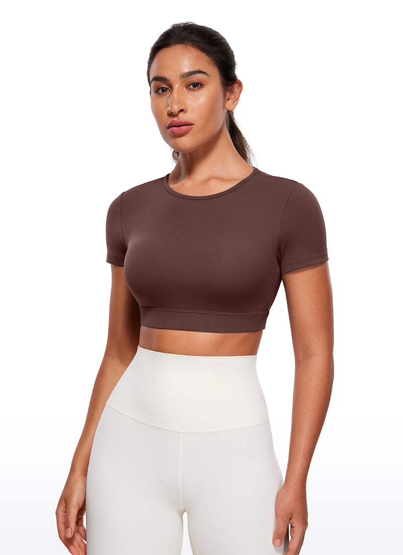 Butterluxe Open Back Cropped Short Sleeves