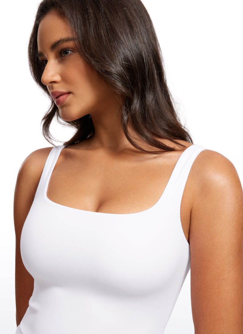 Butterluxe Double Lined Square Neck Tank Tops