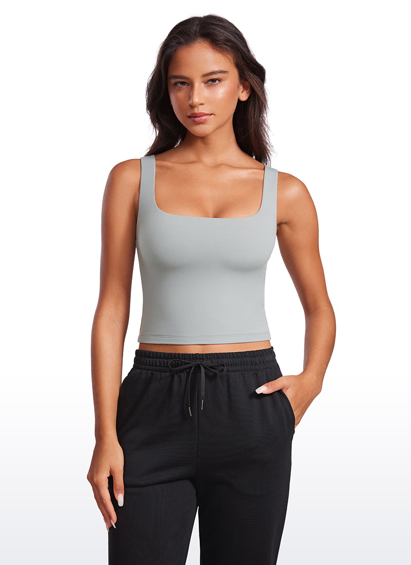 Butterluxe Double Lined Square Neck Tank Tops