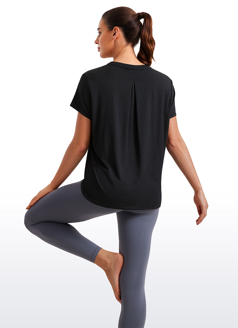 Flowy Yoga Short Sleeves Crew Neck