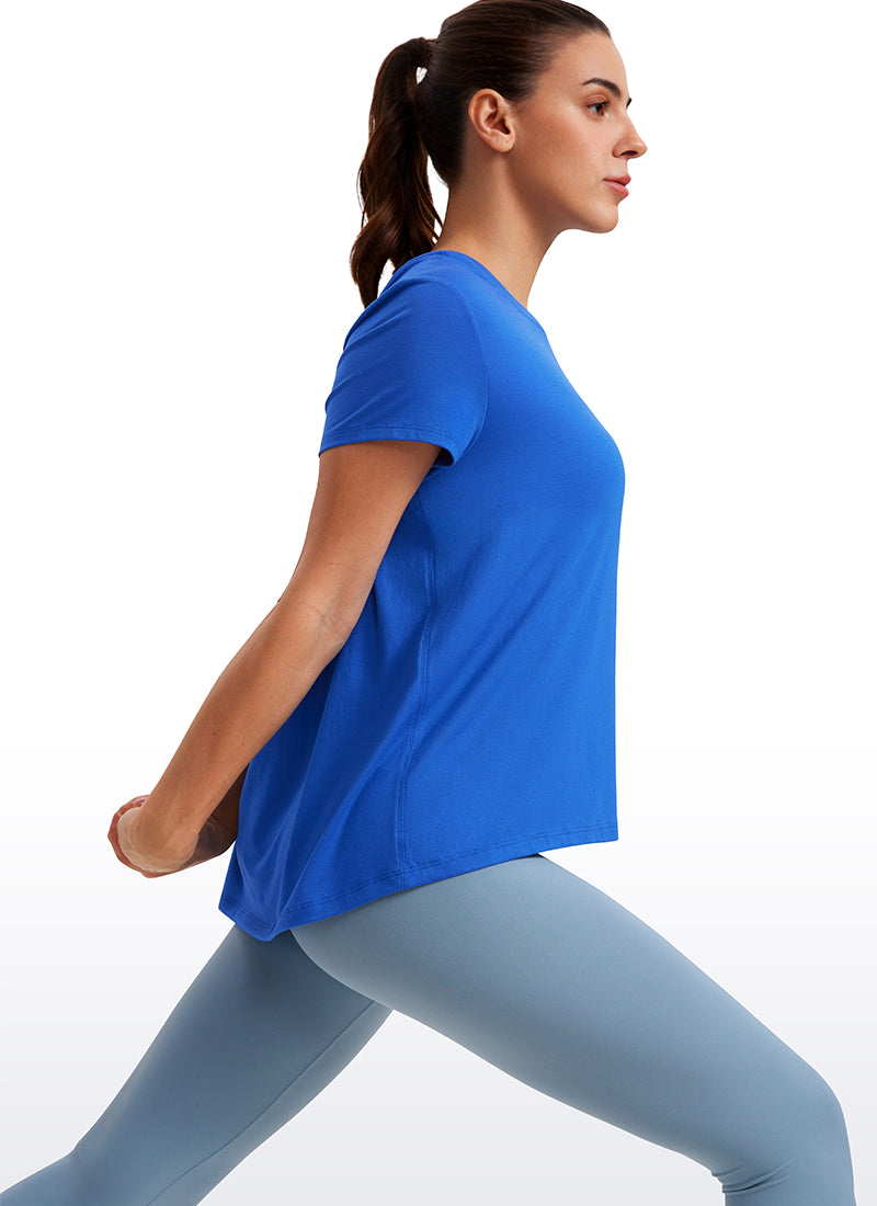 Flowy Yoga Short Sleeves Crew Neck