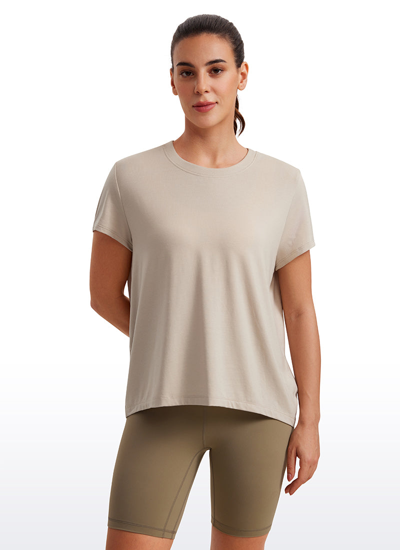 Flowy Yoga Short Sleeves Crew Neck