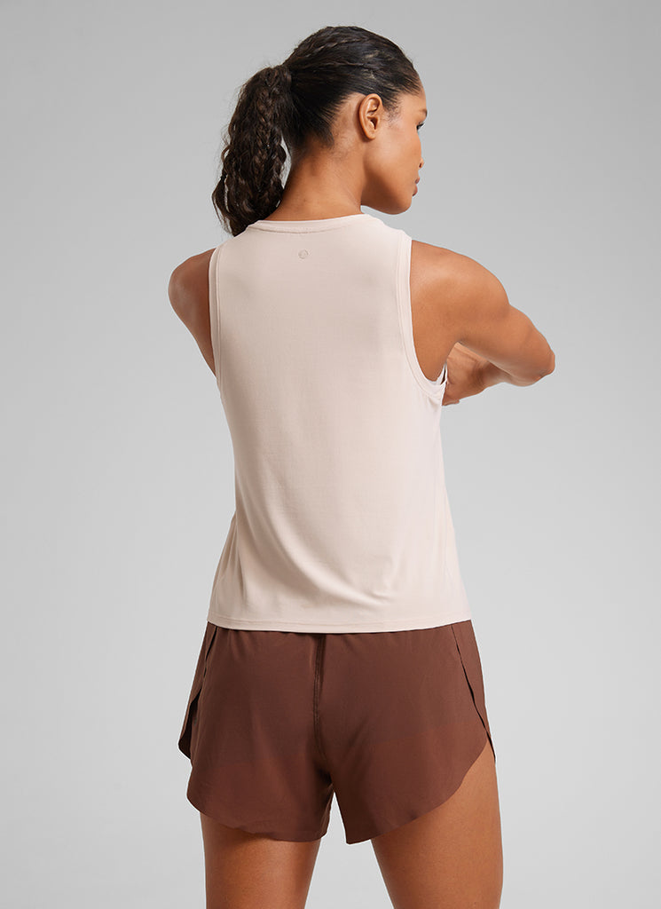 CRZ YOGA Women's Lightweight Workout Loose Fit Athletic Tank Crew Neck Black