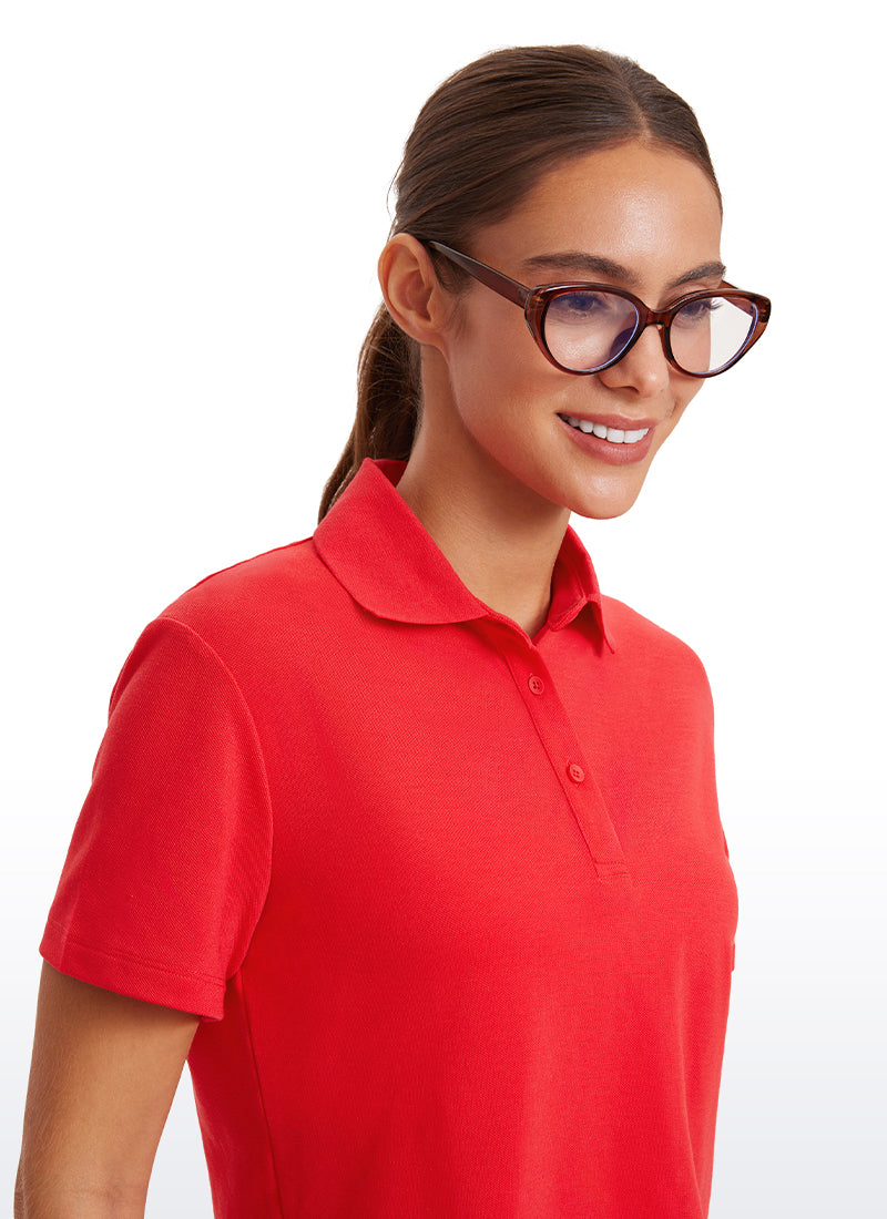 3 Button Collared Quick Dry Cropped Tennis Polo