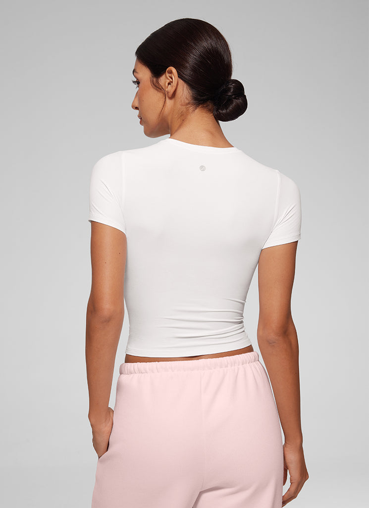 CRZ YOGA Women Going Out Tops Soft High Crew Neck Casual Tight Shirts Black